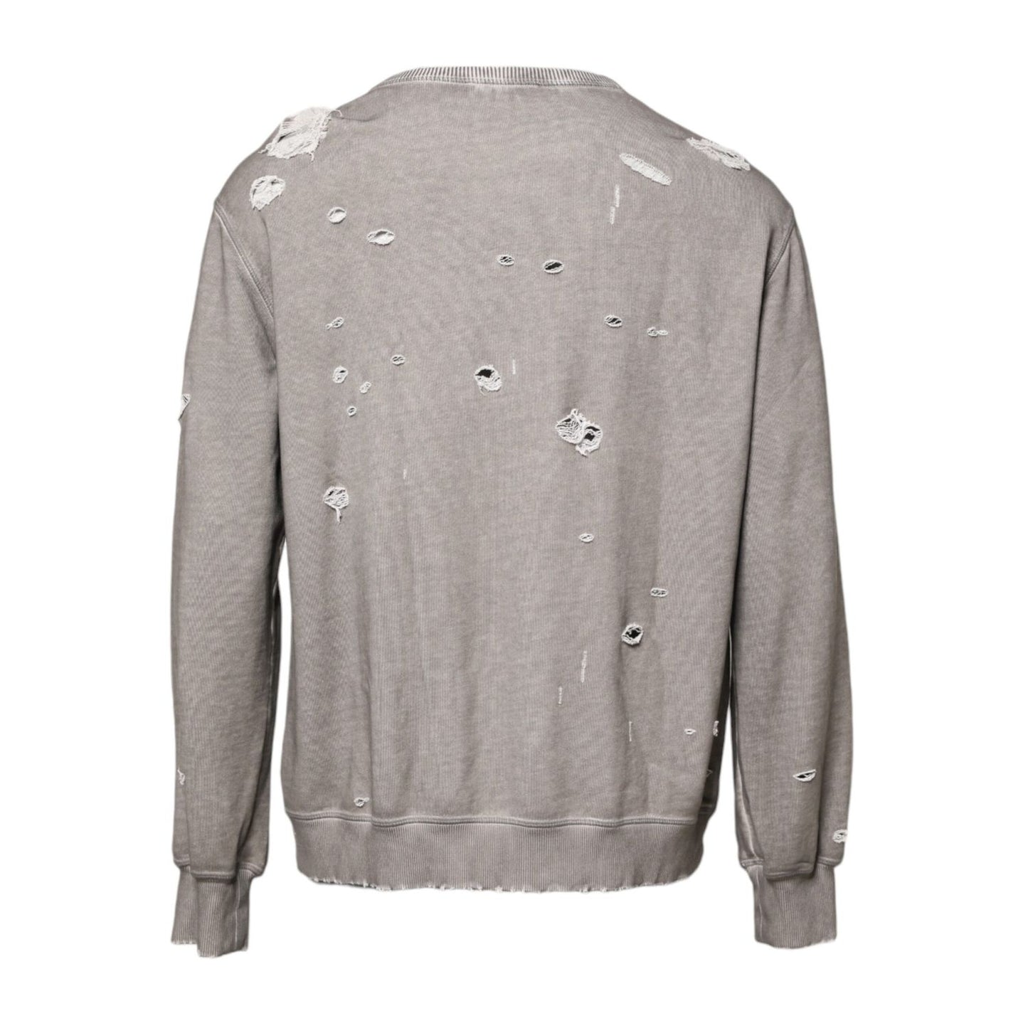 Dolce & Gabbana Gray Logo Print Crew Neck Pullover Sweater