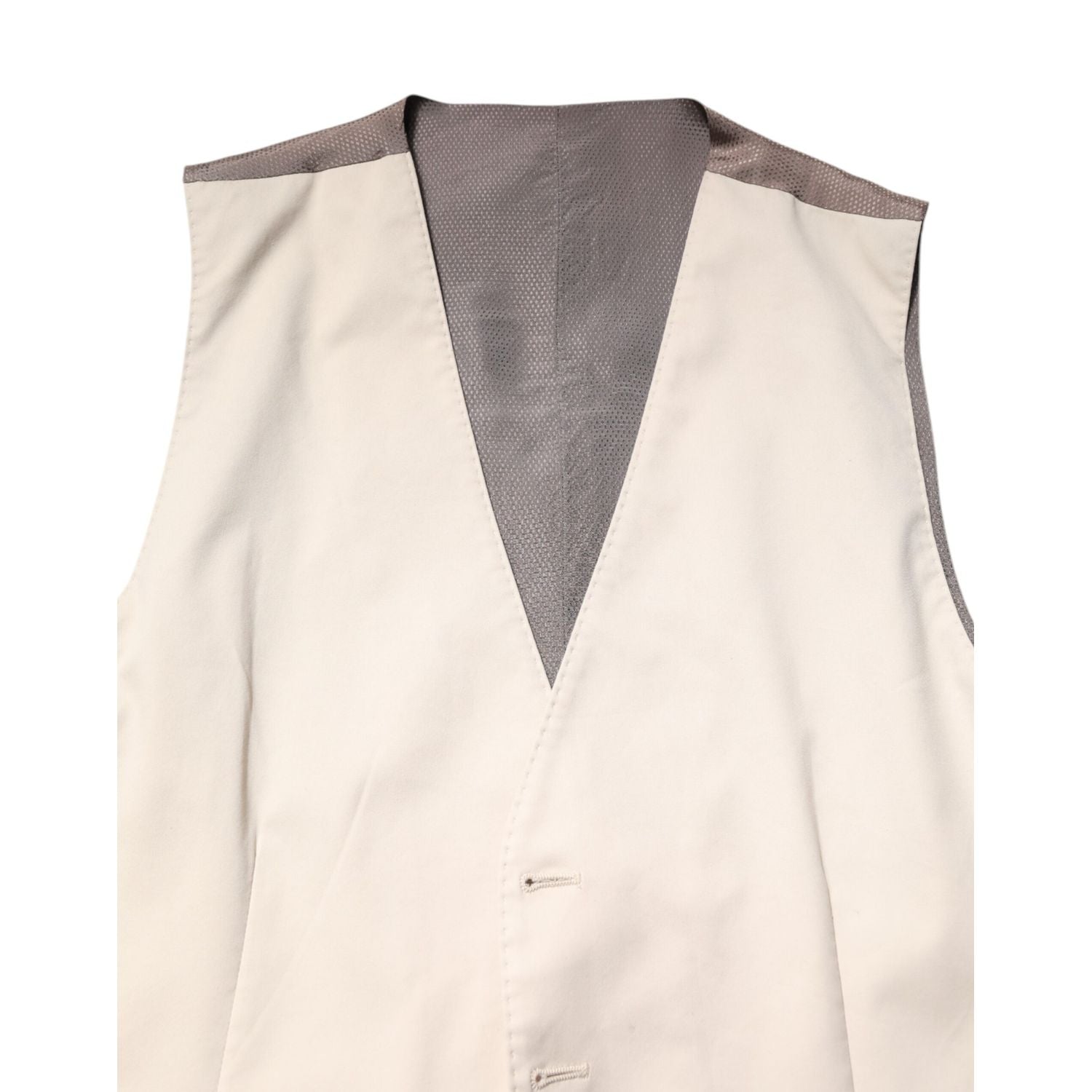Dolce & Gabbana Beige Gray Dress Men Formal Waistcoat Vest