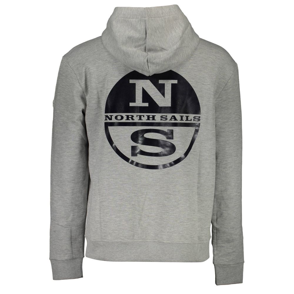 North Sails Gray Cotton Men Sweater NO-16044-XXL