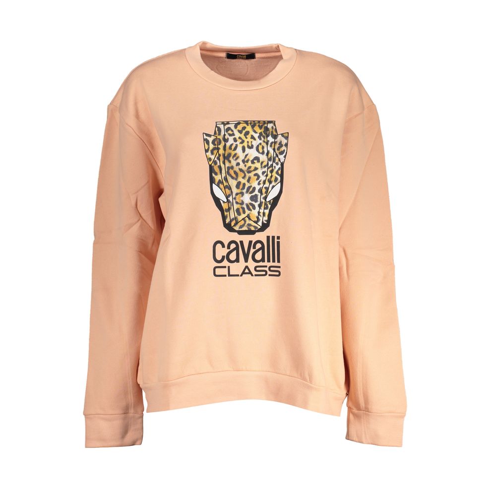 Cavalli Class Pink Cotton Sweatshirt
