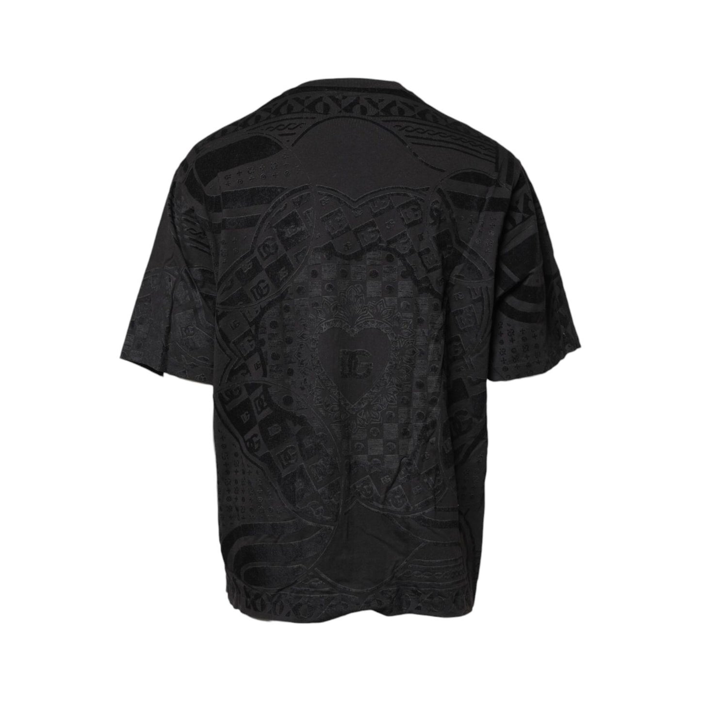 Dolce & Gabbana Black Cotton Bandana Logo Crew Neck T-shirt