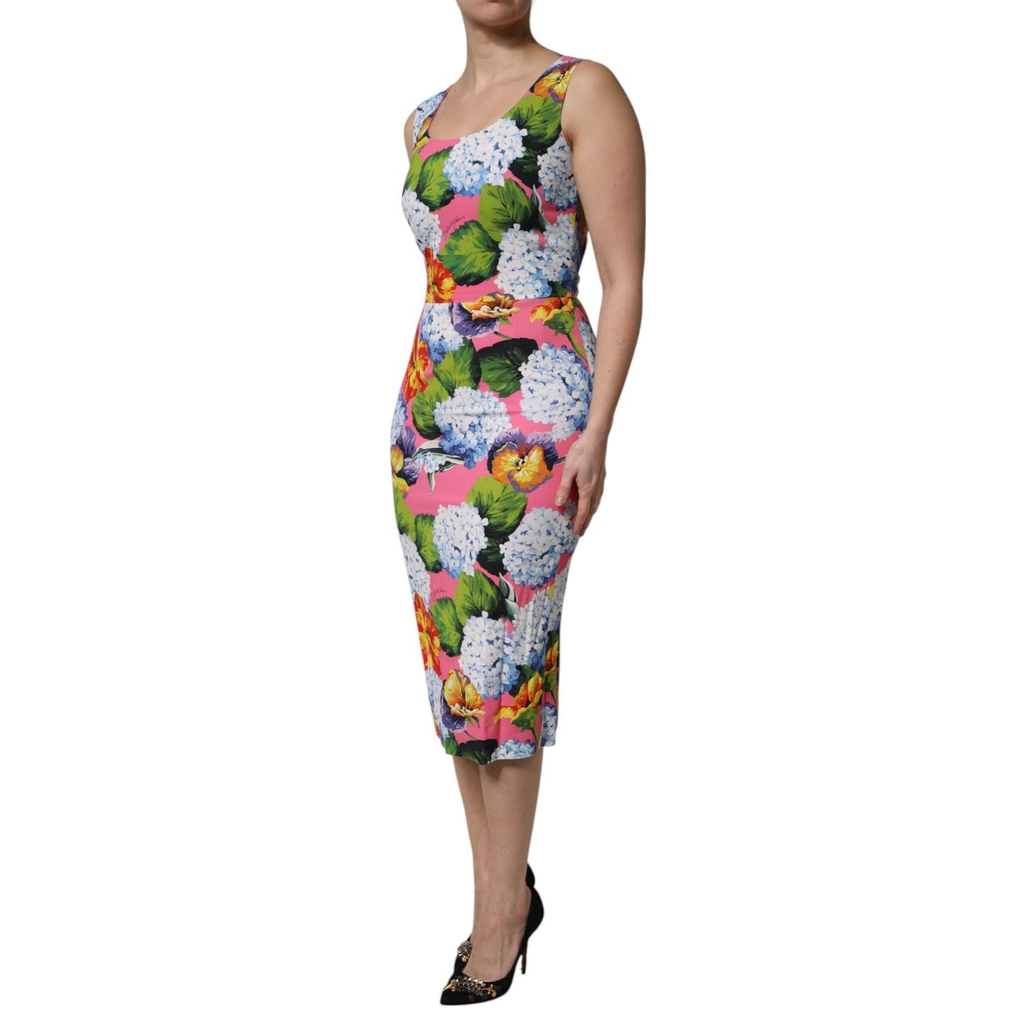 Dolce & Gabbana Multicolor Floral Sleeveless Sheath Dress