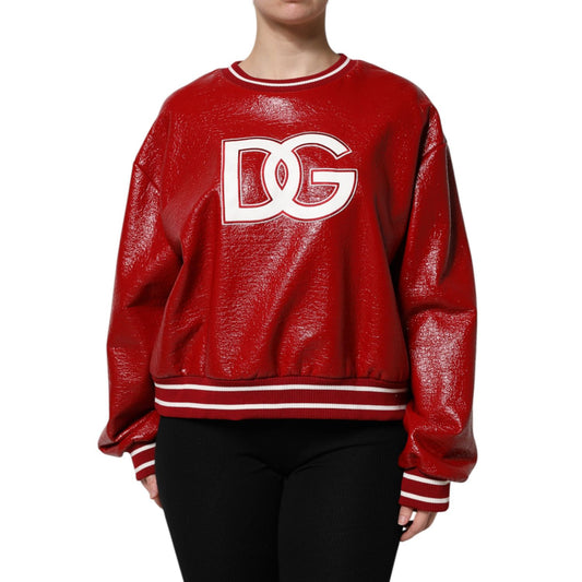 Dolce & Gabbana Red Wool DGLogo Embroidery Pullover Sweater