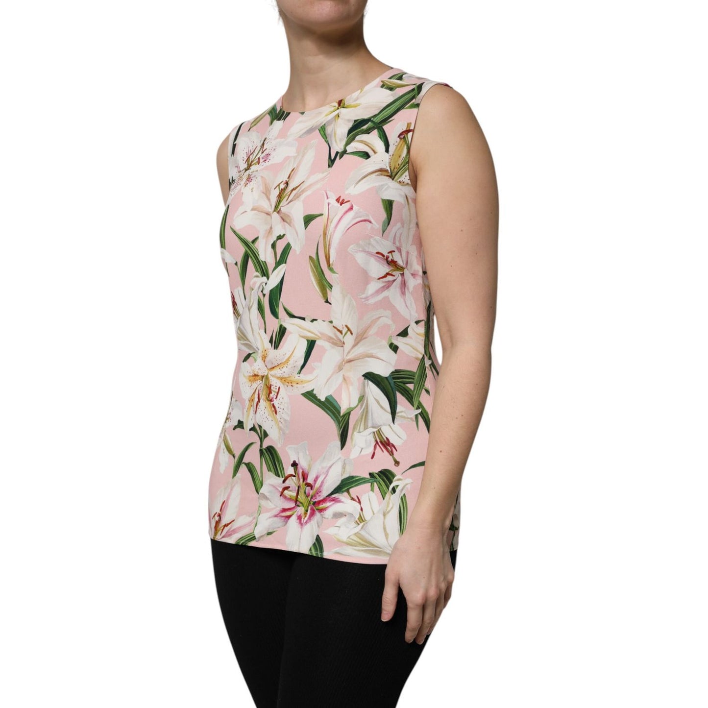 Dolce & Gabbana Multicolor Floral Print Round Neck Tank Top