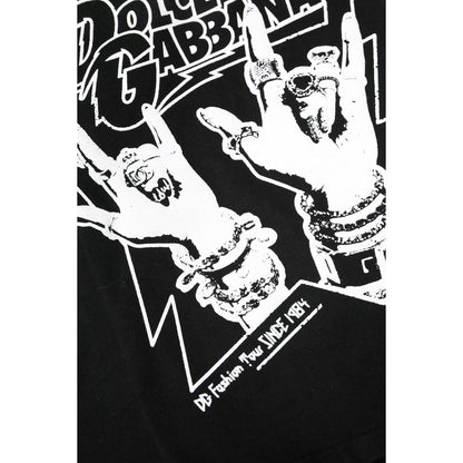 Dolce & Gabbana Black Cotton Printed Short Sleeves T-shirt
