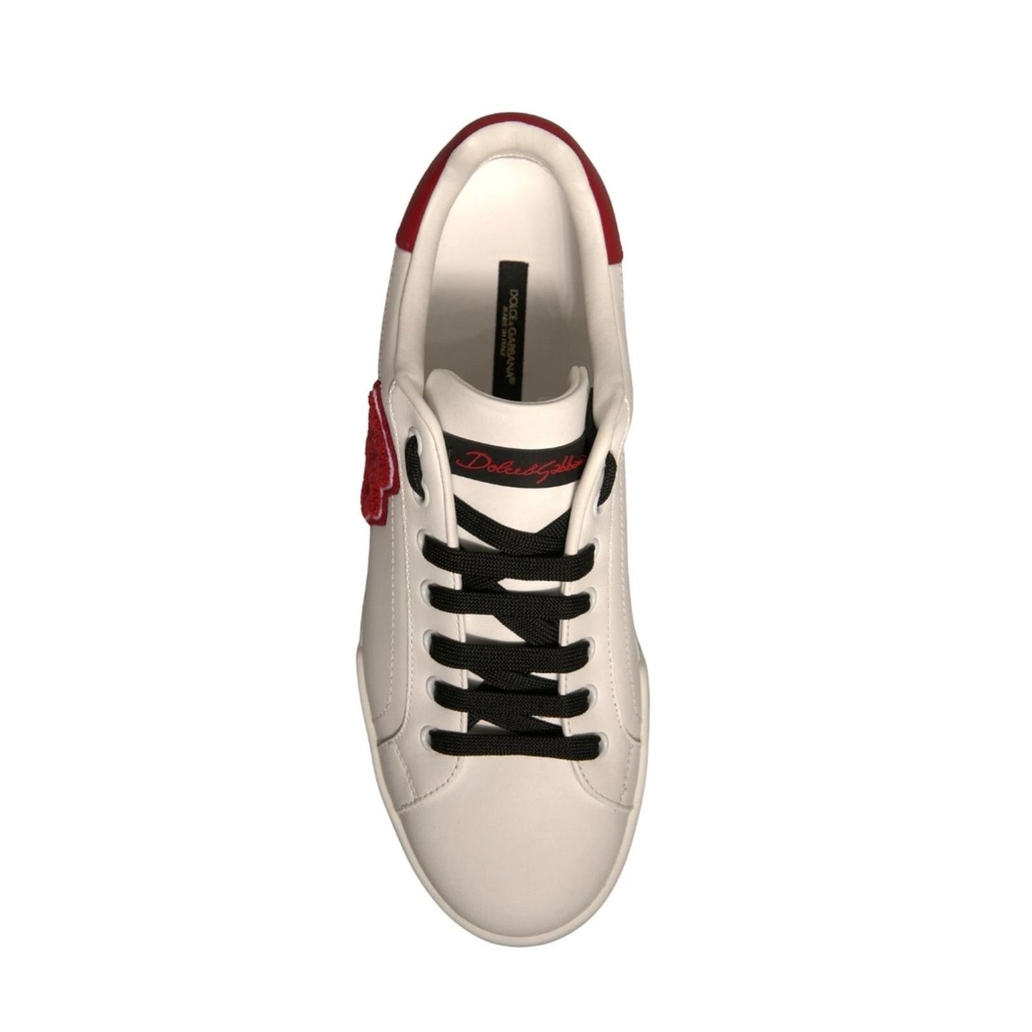 Dolce & Gabbana White Leather DG Logo Low Top Sneaker Shoes