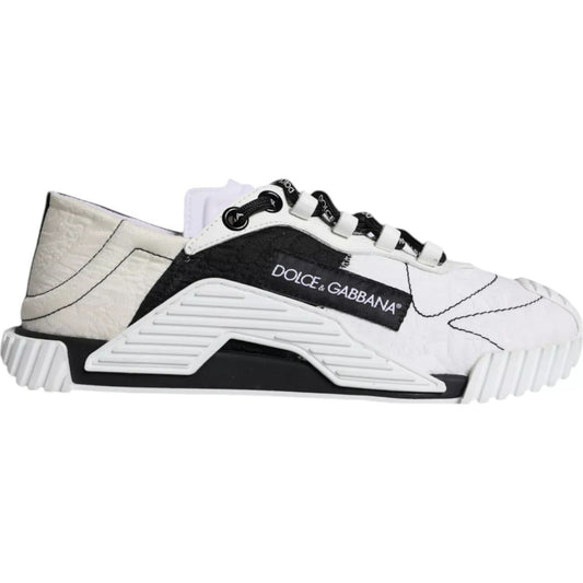 Dolce & Gabbana White Black Low Top NS1 Sneakers Shoes