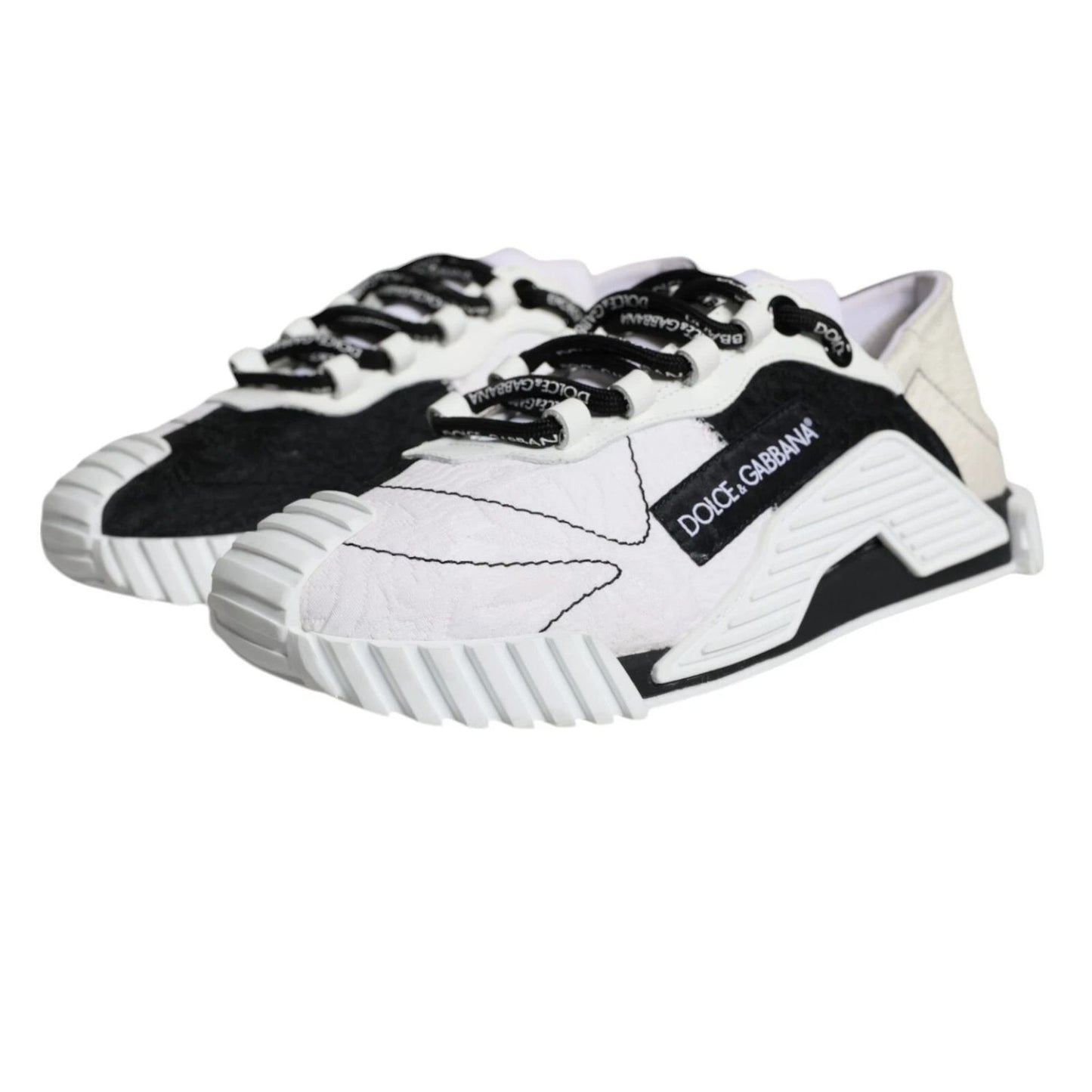 Dolce & Gabbana White Black Low Top NS1 Sneakers Shoes