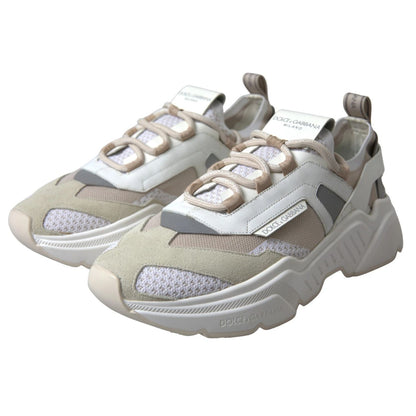 Dolce & Gabbana Sneakers White Beige Leather Sport DAYMASTER Shoes