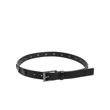 Dolce & Gabbana Black Luxury Leather DG Studs Buckle Belt