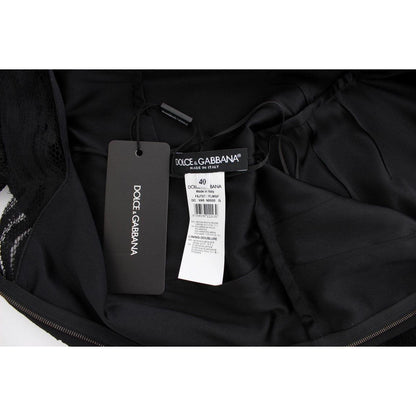 Dolce & Gabbana Black Floral Lace Long Ball Maxi Dress