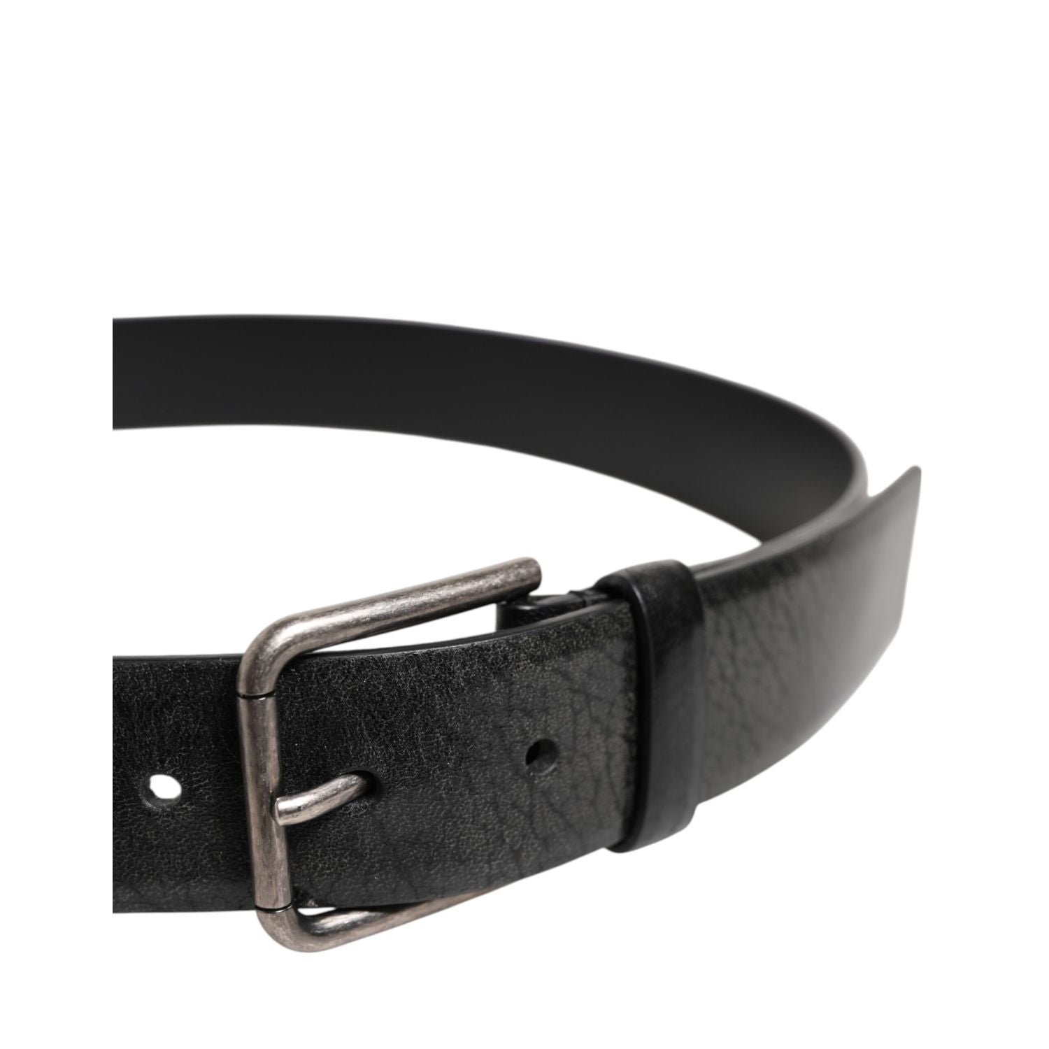 Dolce & Gabbana Black Classic Leather Metal Buckle Belt