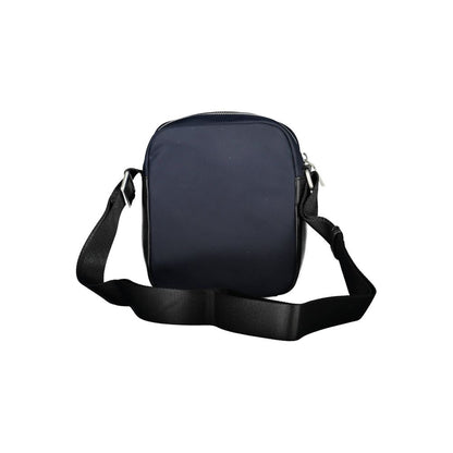 Tommy Hilfiger Blue Polyester Men Shoulder Bag with adjustable strap and zip closure, crafted sustainably with recycled materials.