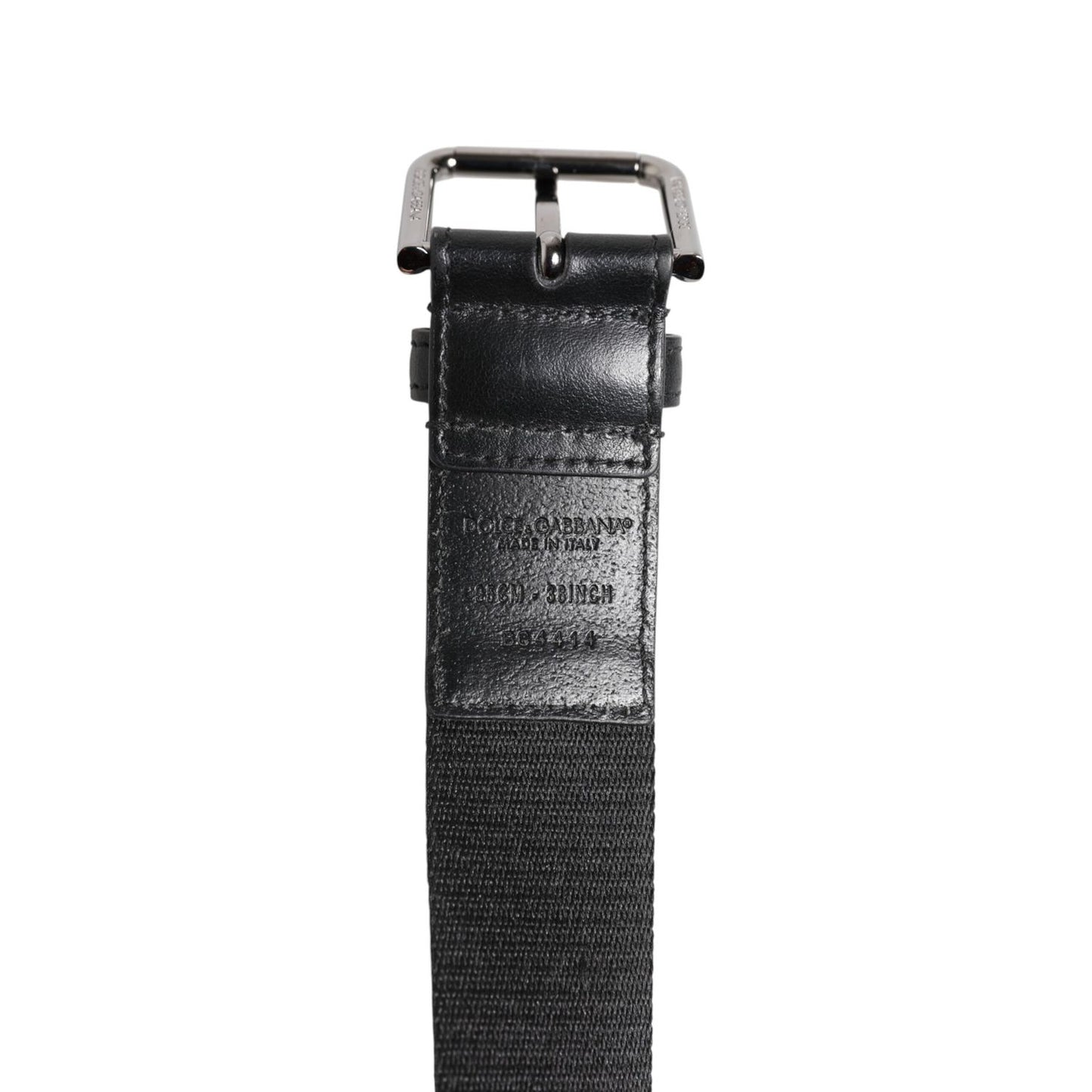 Dolce & Gabbana Black Blue DG Logo Silver Metal Buckle Belt
