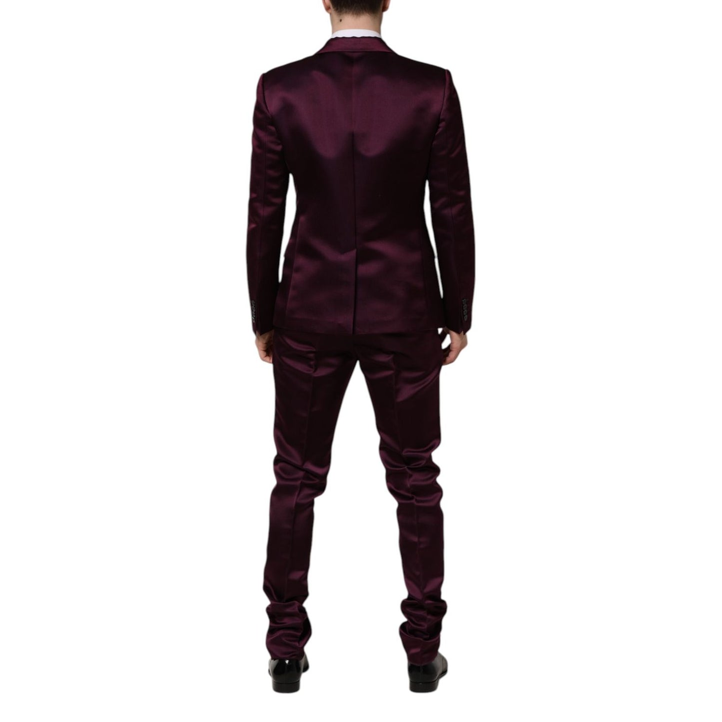 Dolce & Gabbana Dark Purple Silk 3Piece Single Breasted Suit