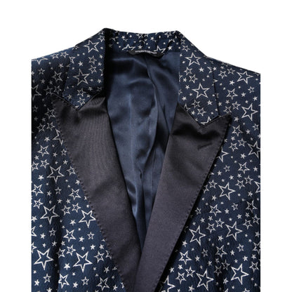 Dolce & Gabbana Blue MARTINI Star Jacquard 3 Piece Suit