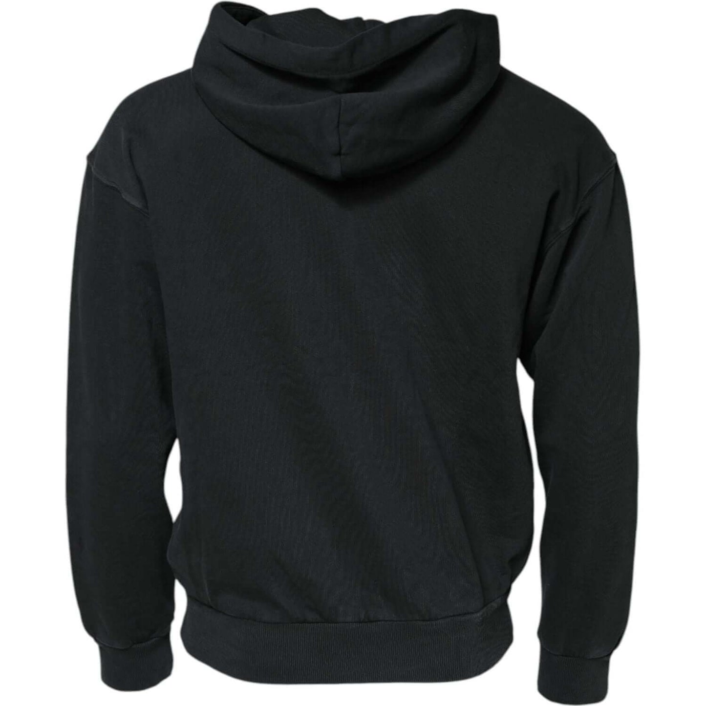 Dolce & Gabbana Black Logo Full Zip Hooded Men Sweatshirt Sweater