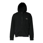 Dolce & Gabbana Black Logo Full Zip Hooded Men Sweatshirt Sweater