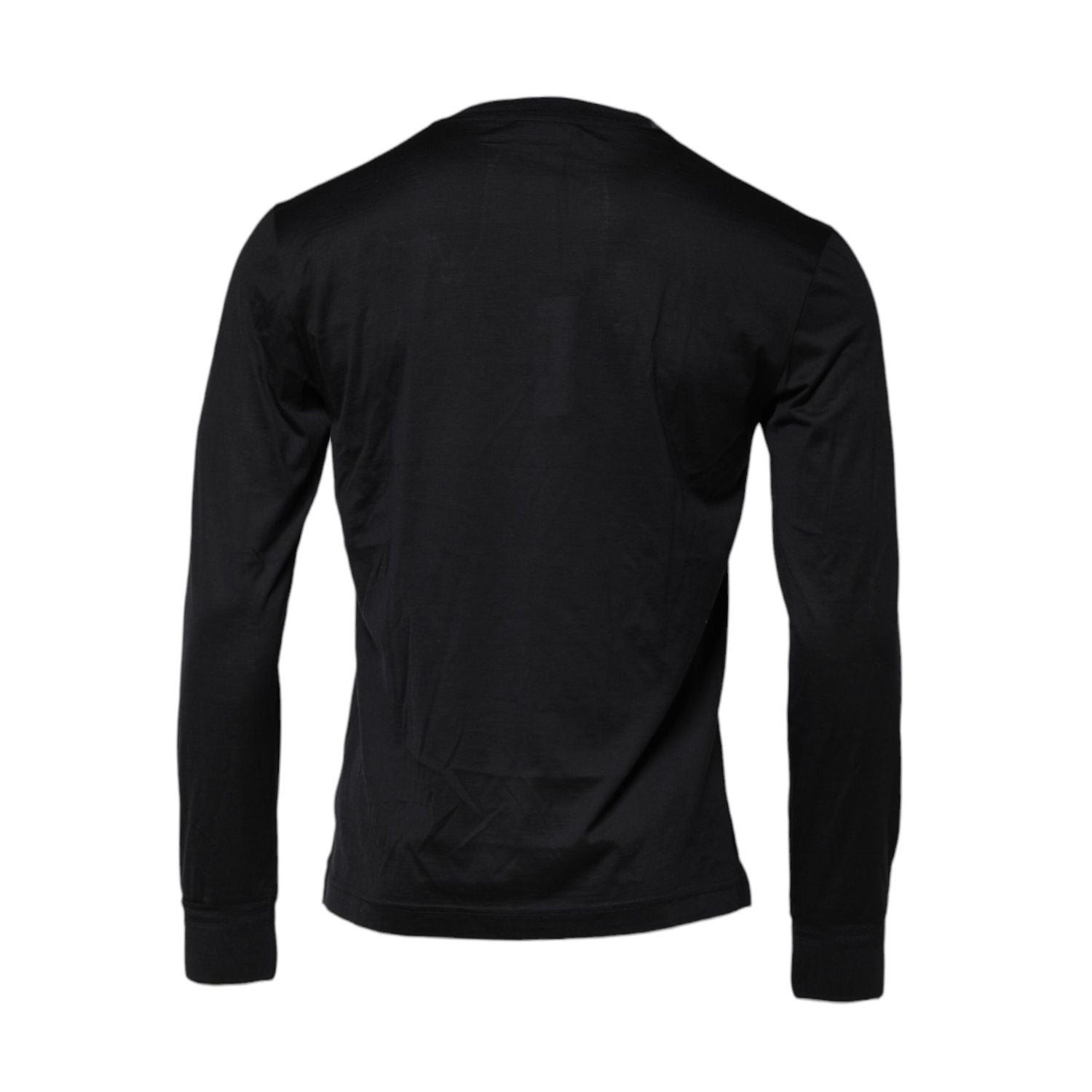 Dolce & Gabbana Dark Blue Silk Crew Neck Men Pullover Sweater