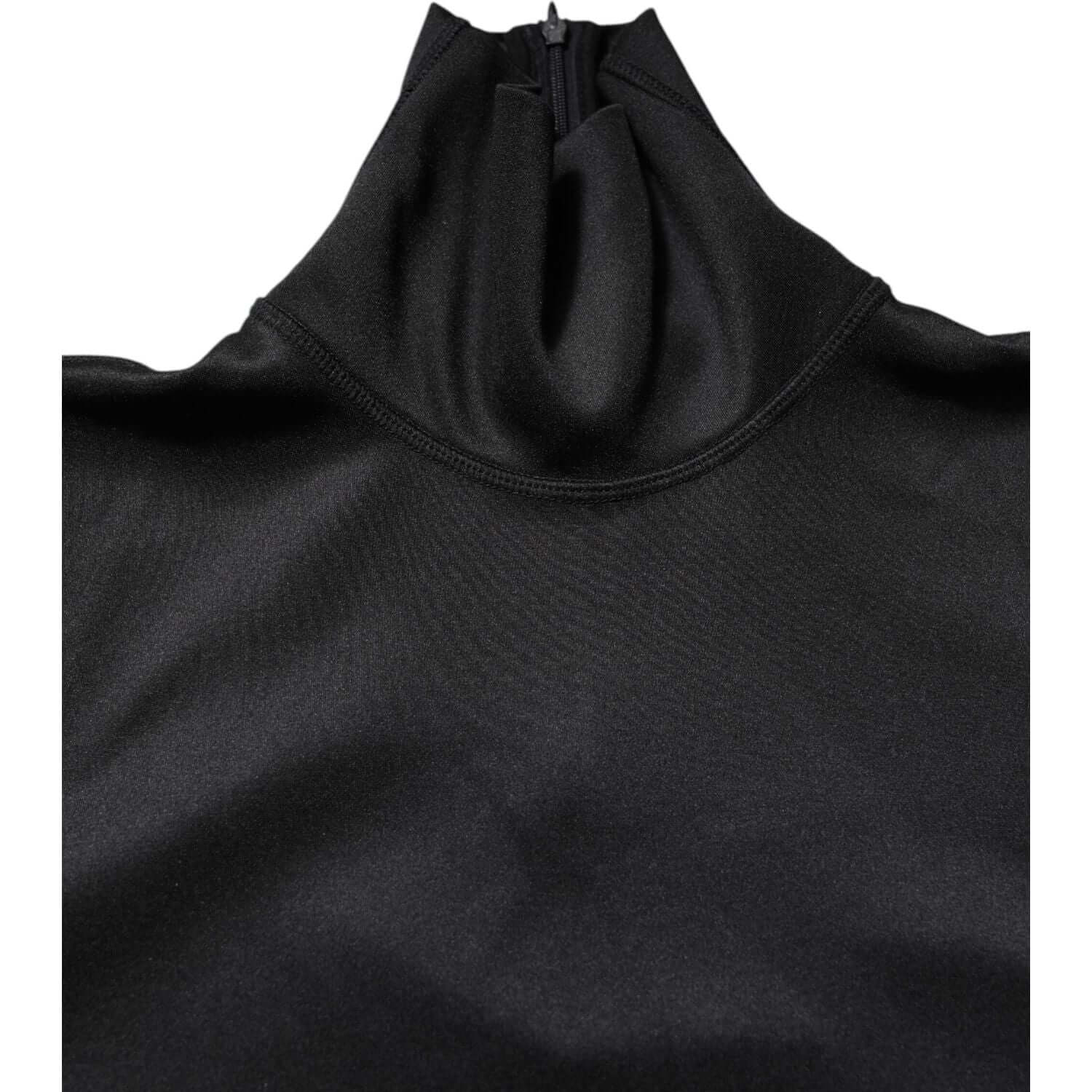 Dolce & Gabbana Black Polyester Turtleneck Pullover Sweater