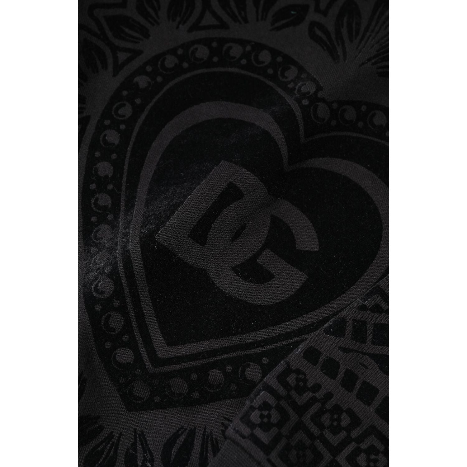 Dolce & Gabbana Black Printed Crew Neck Sweatshirt Sweater