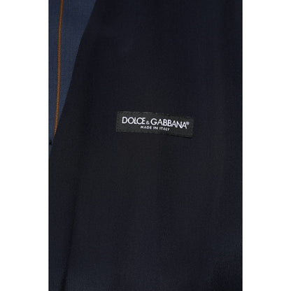 Dolce & Gabbana Blue Stripes Wool Formal Men Waistcoat Vest