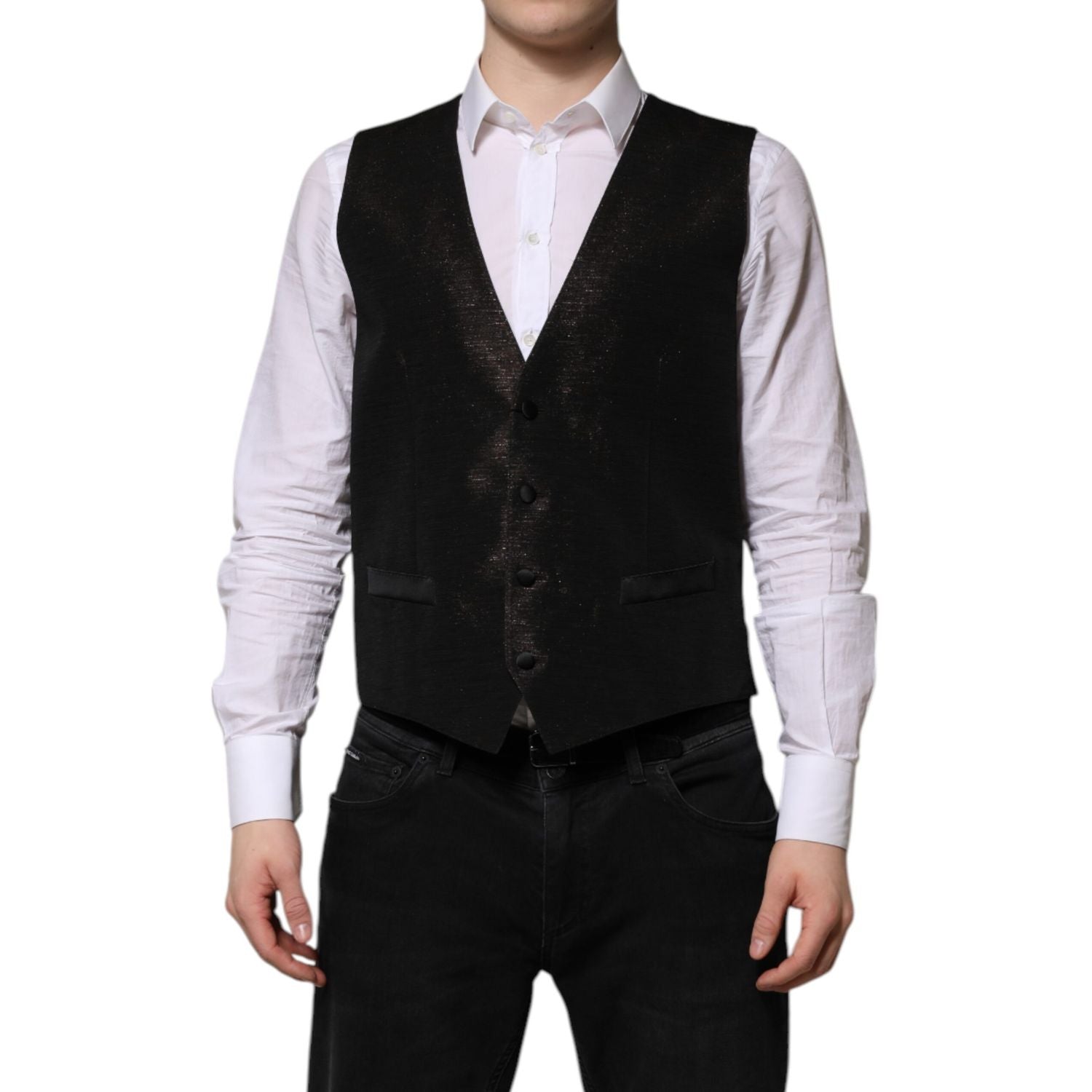 Dolce & Gabbana Dark Brown Dress Formal Men Waistcoat Vest