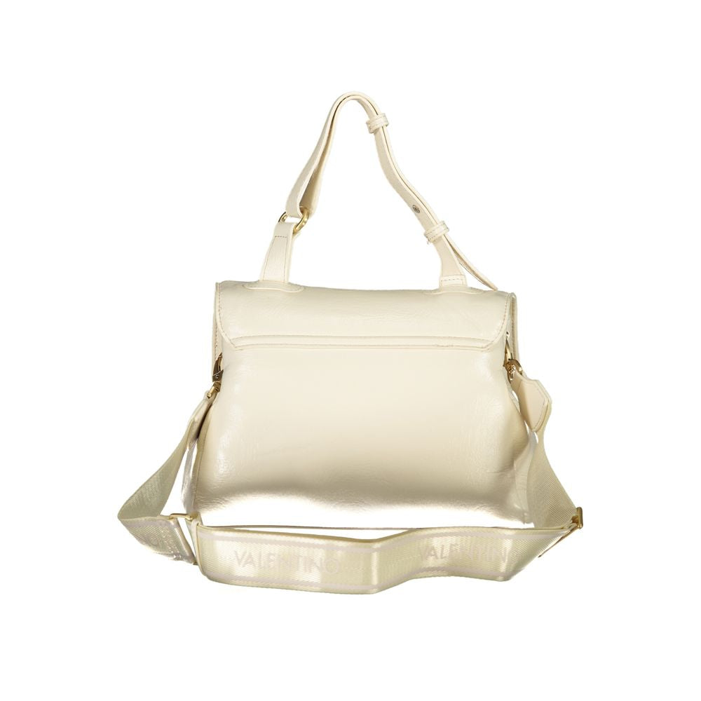 Mario Valentino Beige Polyethylene Women Handbag with adjustable handle and detachable shoulder strap.