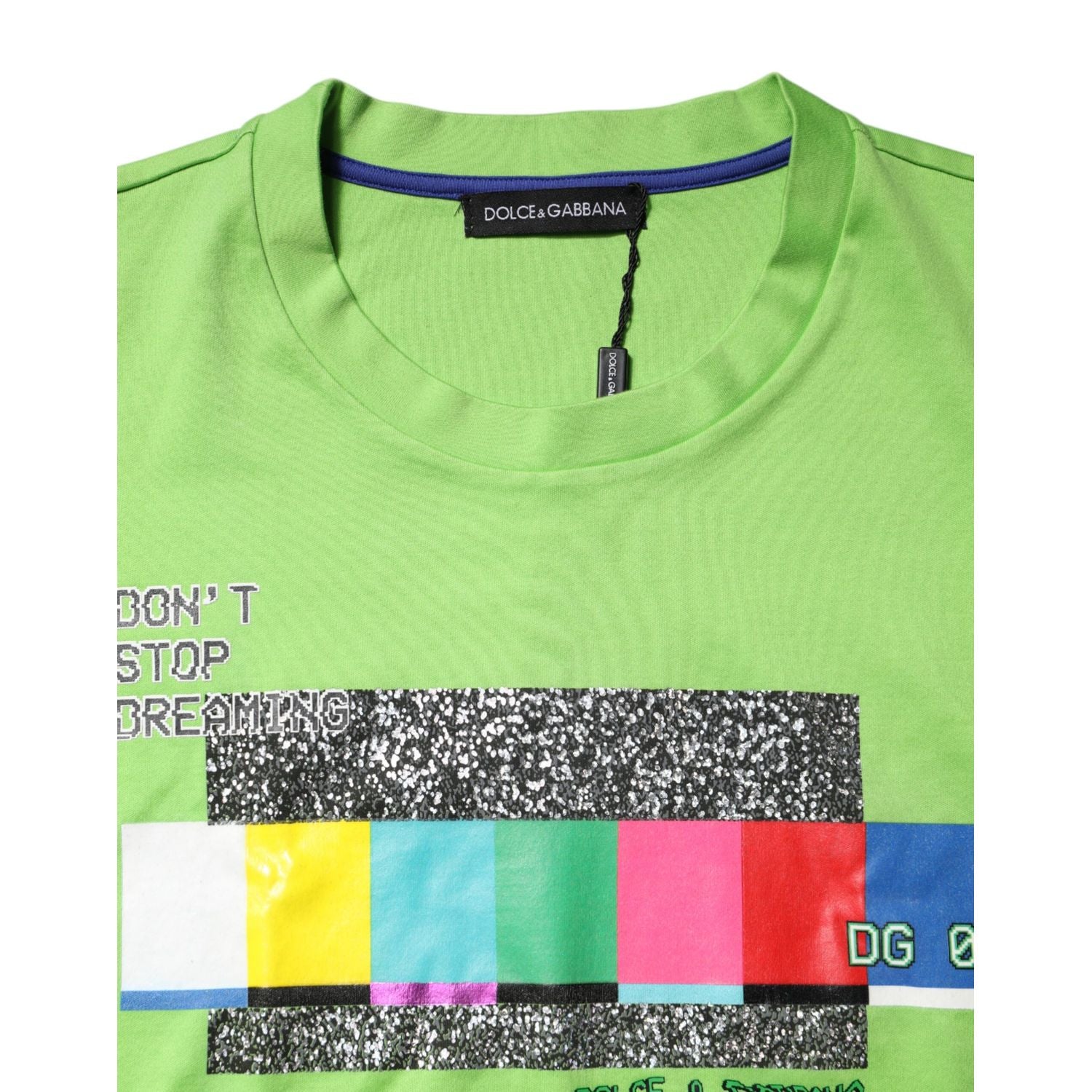 Dolce & Gabbana Green Graphic Printed Round Neck T-shirt