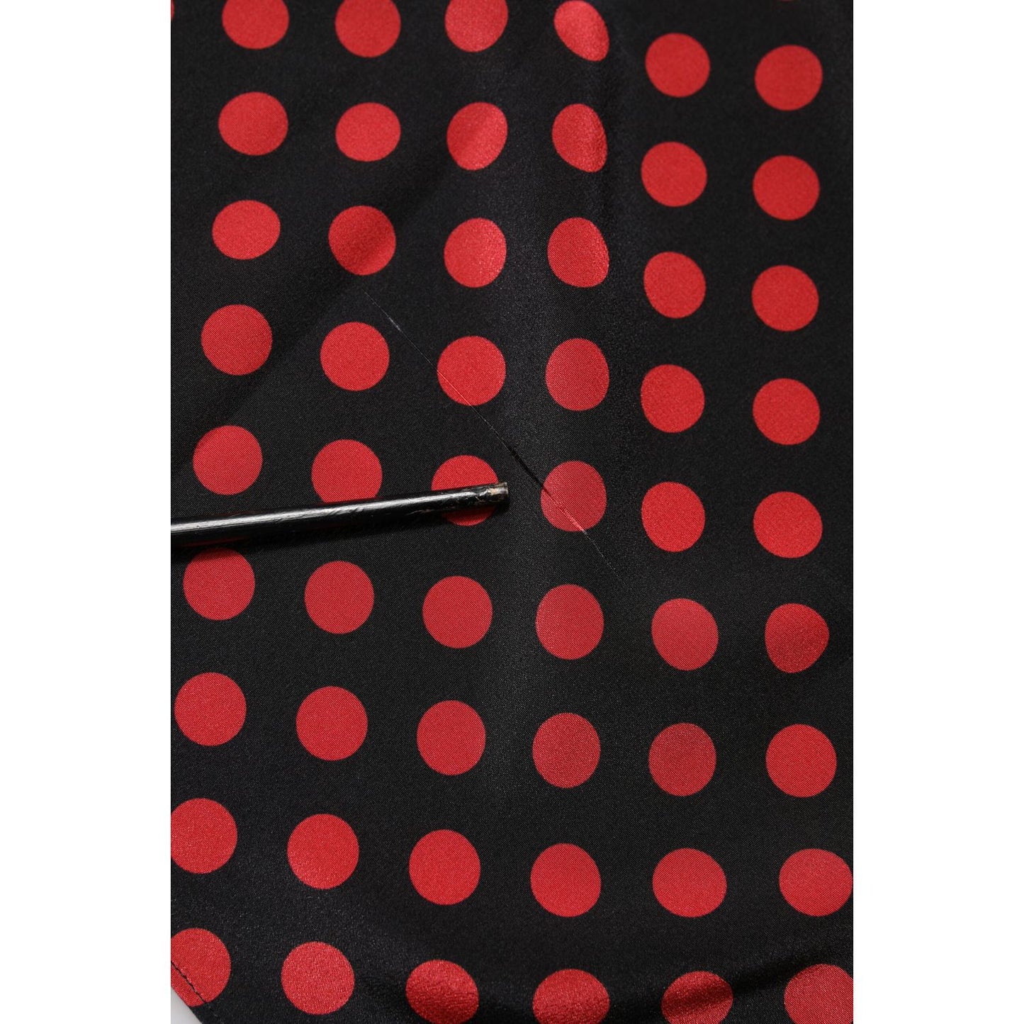 Dolce & Gabbana Black Red Polka Dot Silk Long Sleeves Top