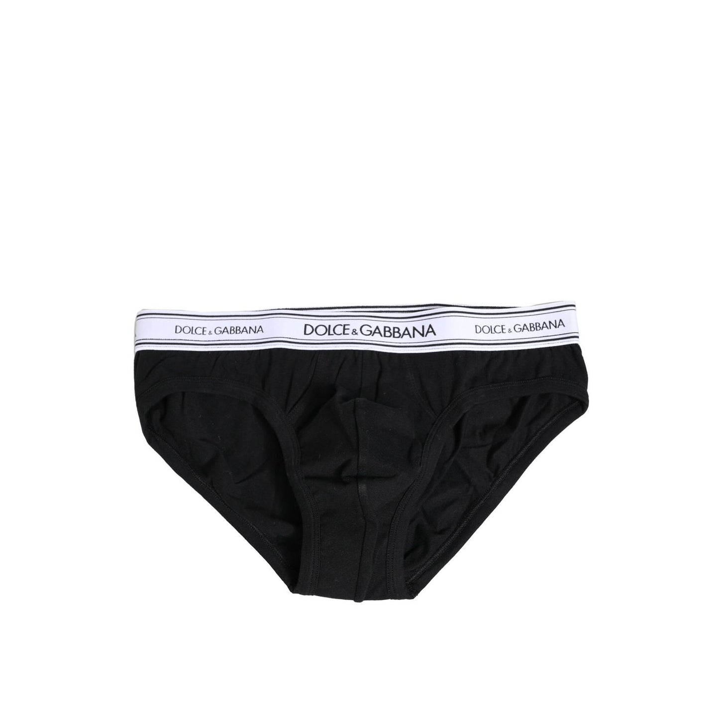 Dolce & Gabbana Black Cotton Stretch Regular Brief Underwear