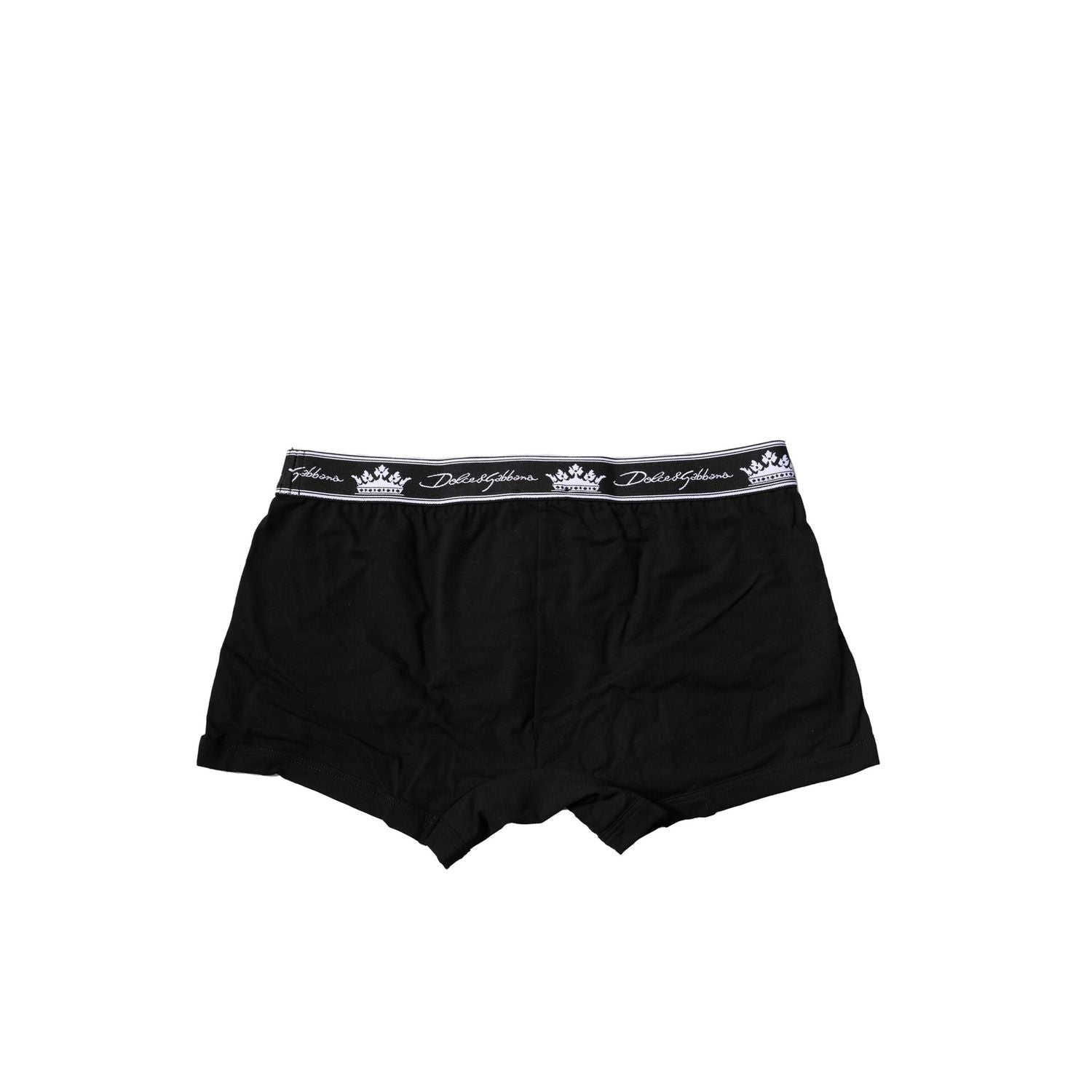 Dolce & Gabbana Black Cotton Stretch Regular Boxer Underwear