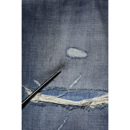 Dolce & Gabbana Blue Washed Tattered Cotton Men Jeans