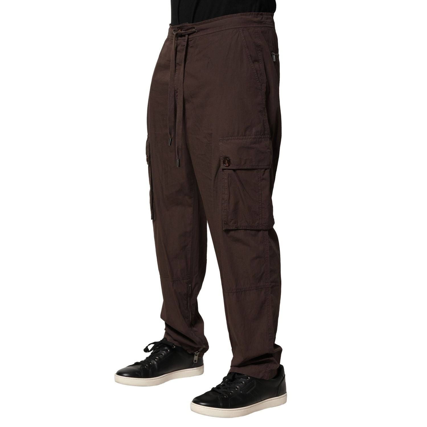 Dolce & Gabbana Brown Cotton Cargo Jogger Men Pants