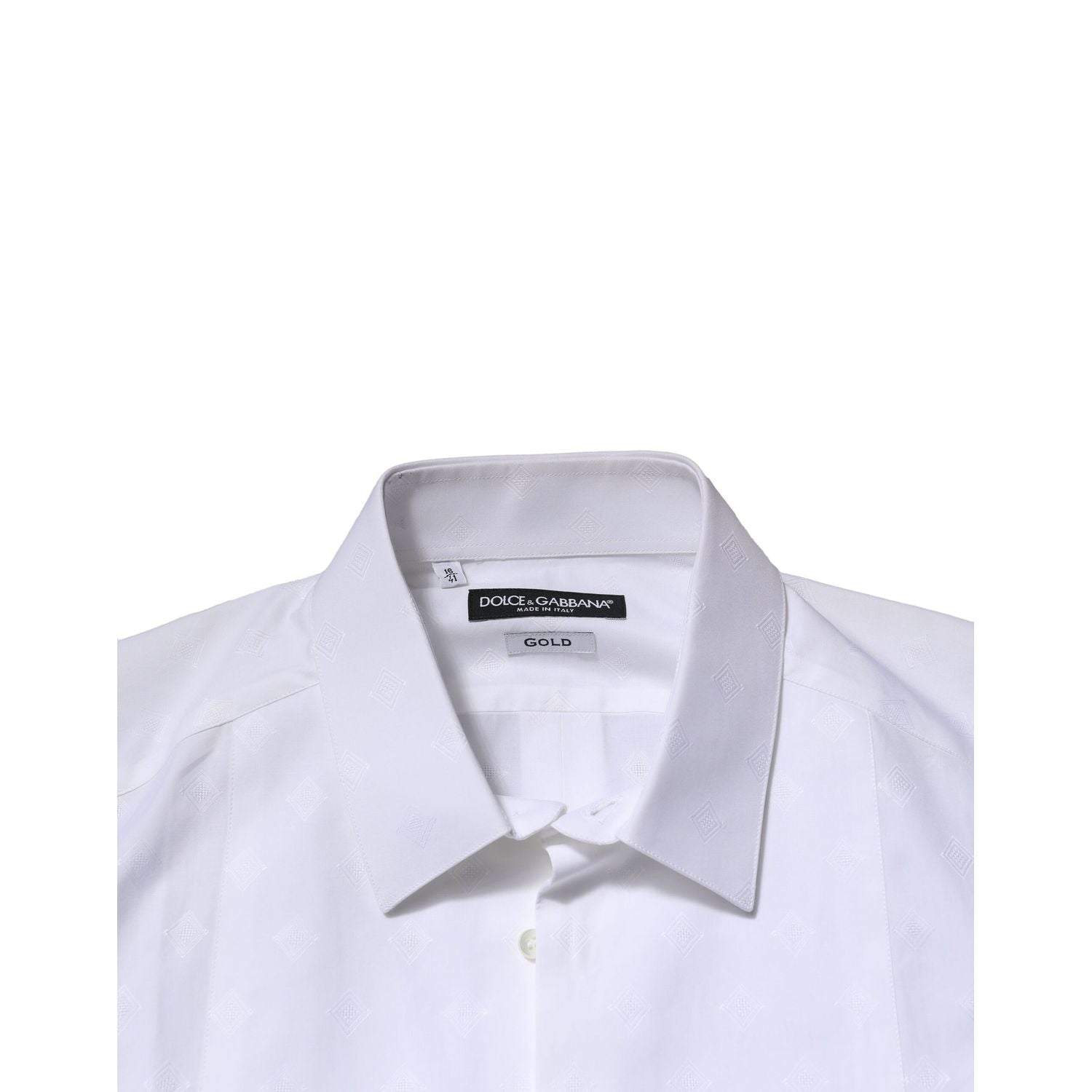 Dolce & Gabbana White Bib Cotton Poplin GOLD Men Formal Shirt