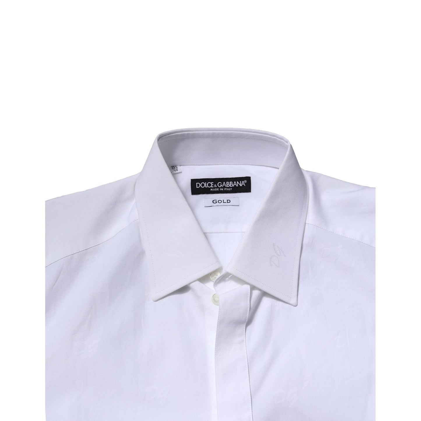 Dolce & Gabbana White GOLD Long Sleeves Dress Formal Shirt