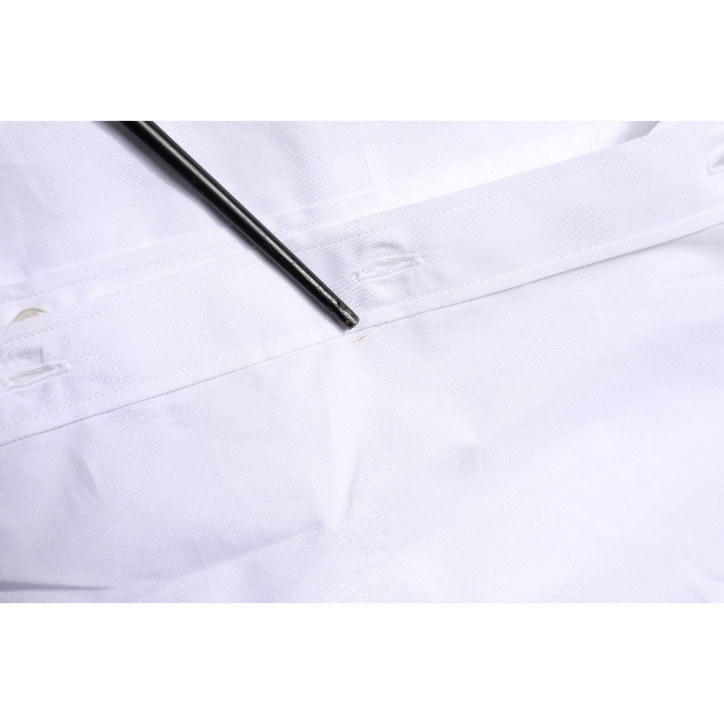 Dolce & Gabbana White Cotton GOLD Long Sleeves Formal Shirt