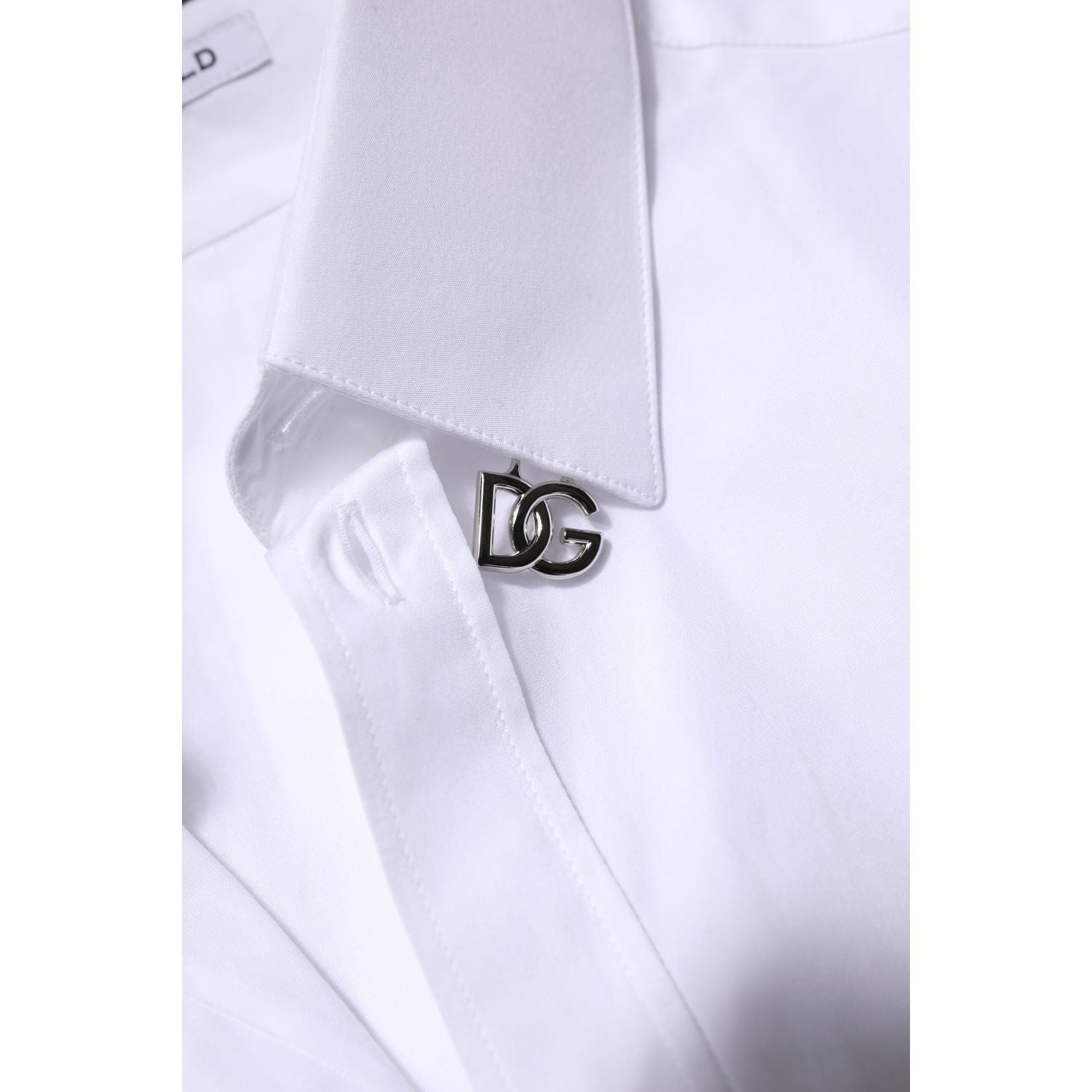 Dolce & Gabbana White Cotton GOLD Long Sleeves Formal Shirt