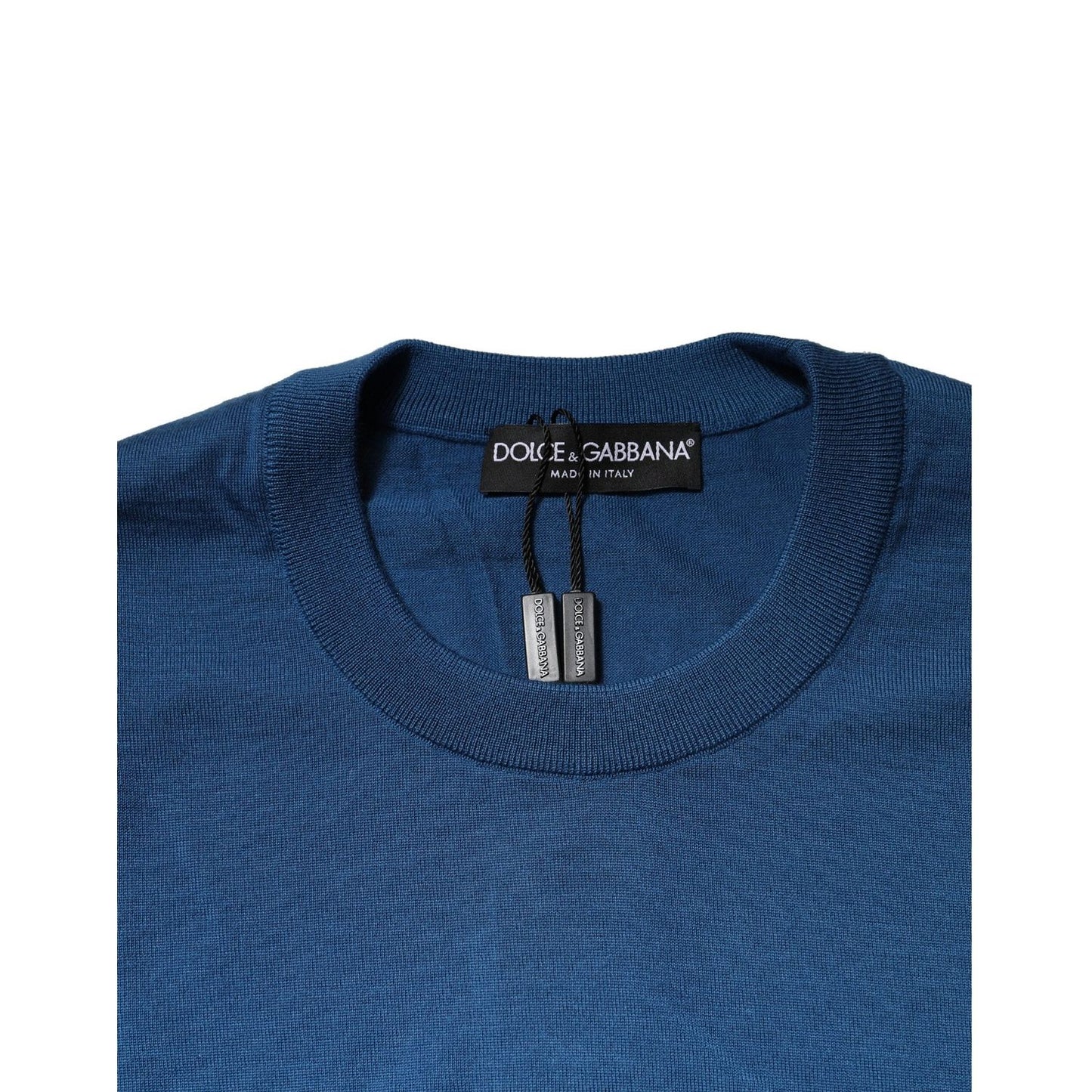 Dolce & Gabbana Blue Cashmere Crew Neck Sweatshirt Sweater