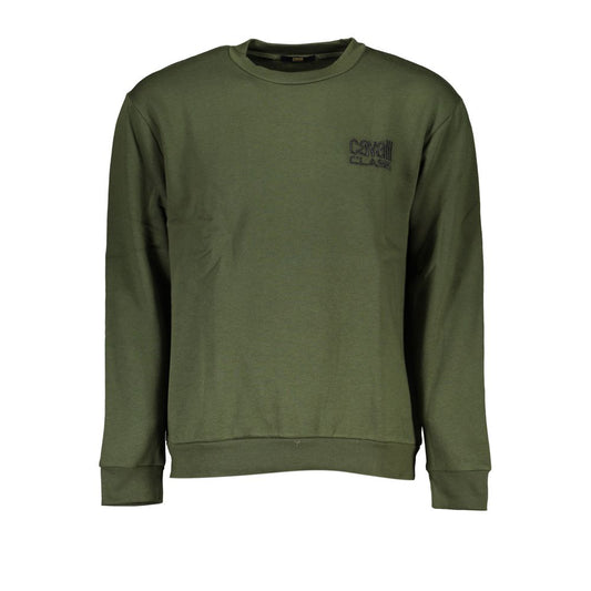 Cavalli Class Green Cotton Men Sweater