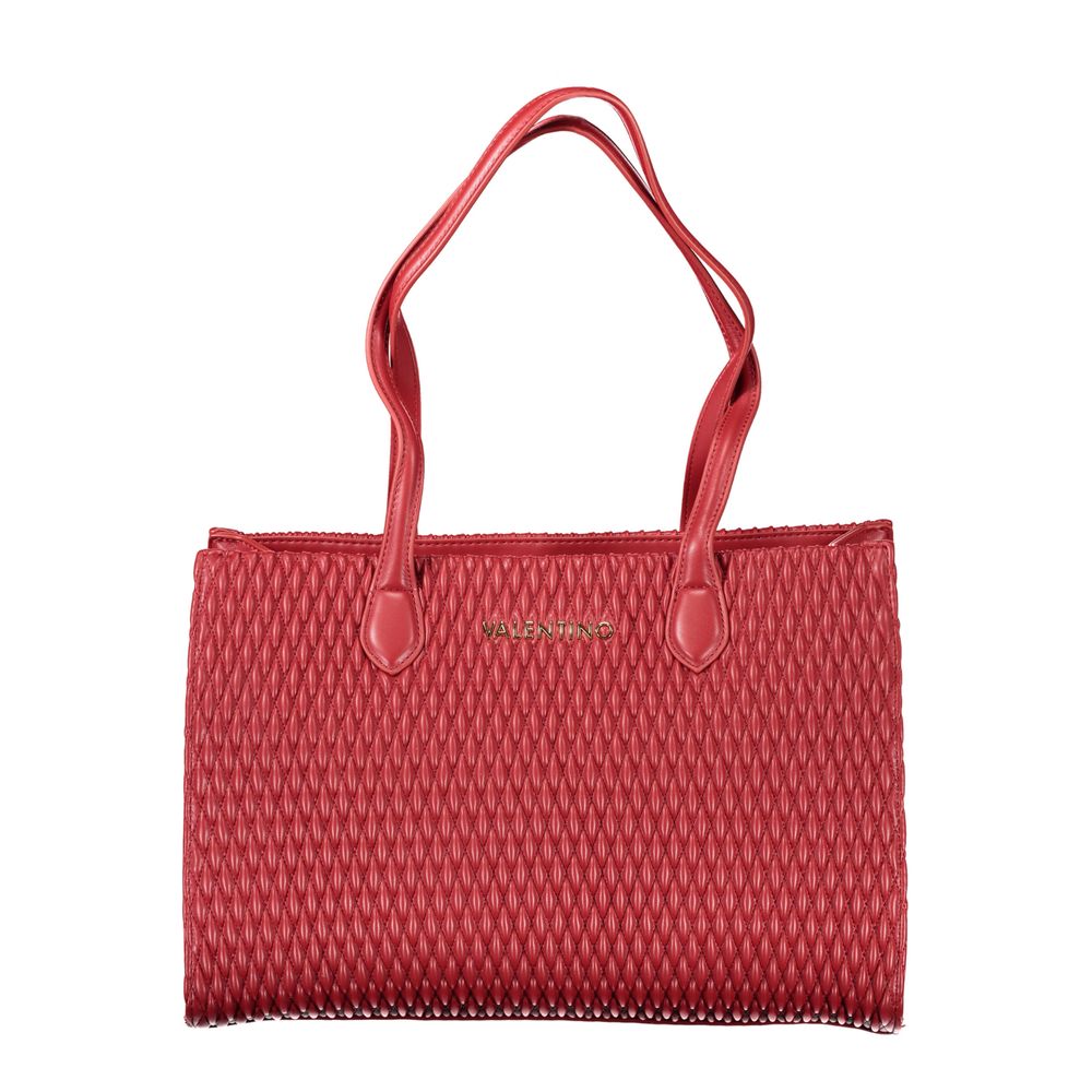 Mario Valentino Red Polyethylene Women Handbag with two handles and luxury design.