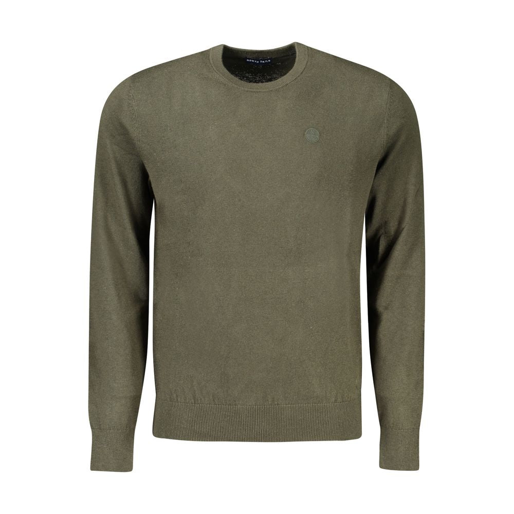 North Sails Green Cotton Sweater - Long sleeve, crew neck design with logo application.