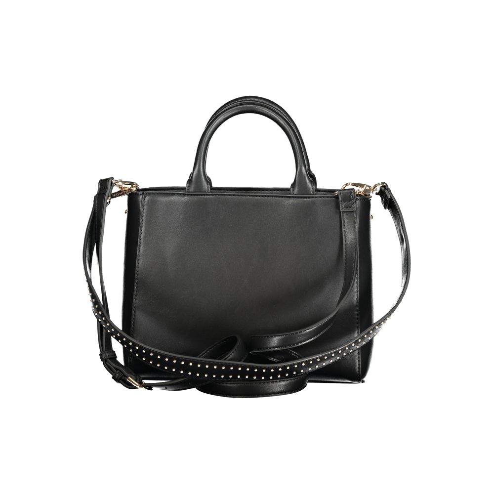 Mario Valentino Black Polyethylene Women Handbag with removable strap and elegant design