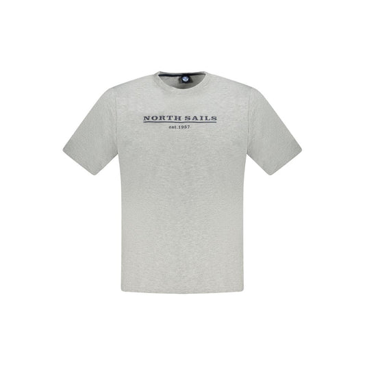 North Sails Brown Cotton Men T-Shirt with logo print on front