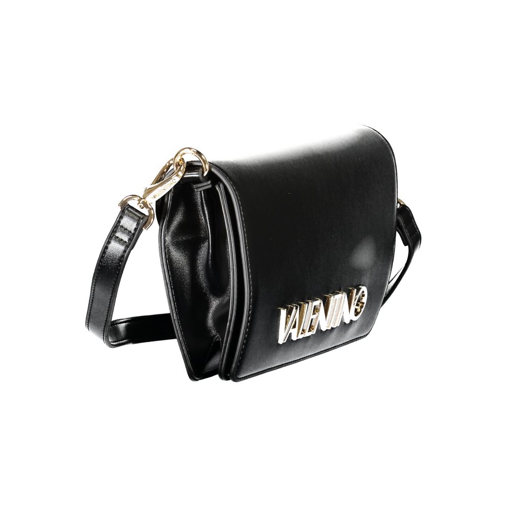 Mario Valentino Black Polyethylene Women Handbag with versatile design featuring removable shoulder handle and adjustable strap.