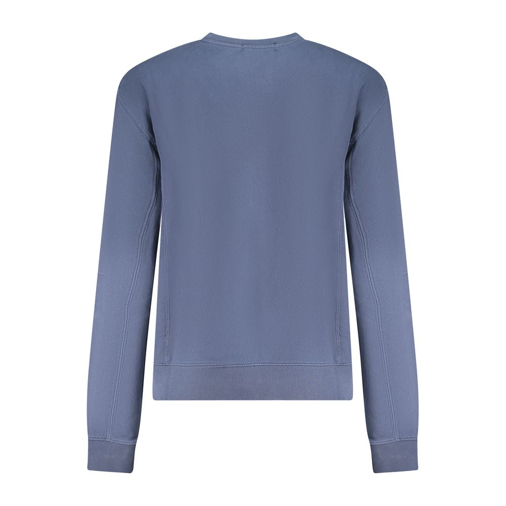Back view of North Sails Blue Cotton Women Sweater, showcasing its casual chic design and soft cotton material.