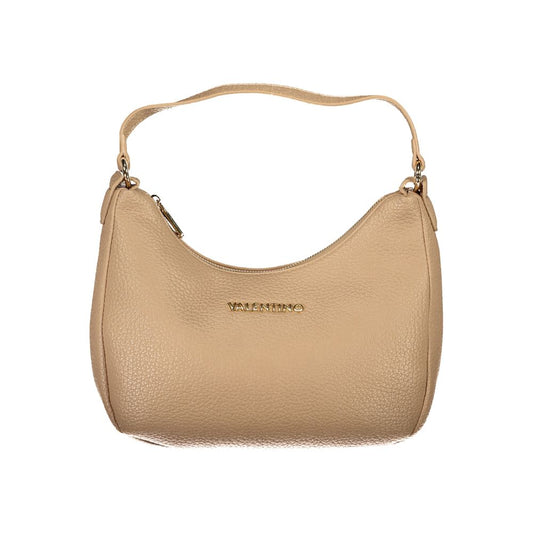 Mario Valentino Beige Polyethylene Handbag with logo, adjustable strap, and two internal pockets, eco-friendly material.
