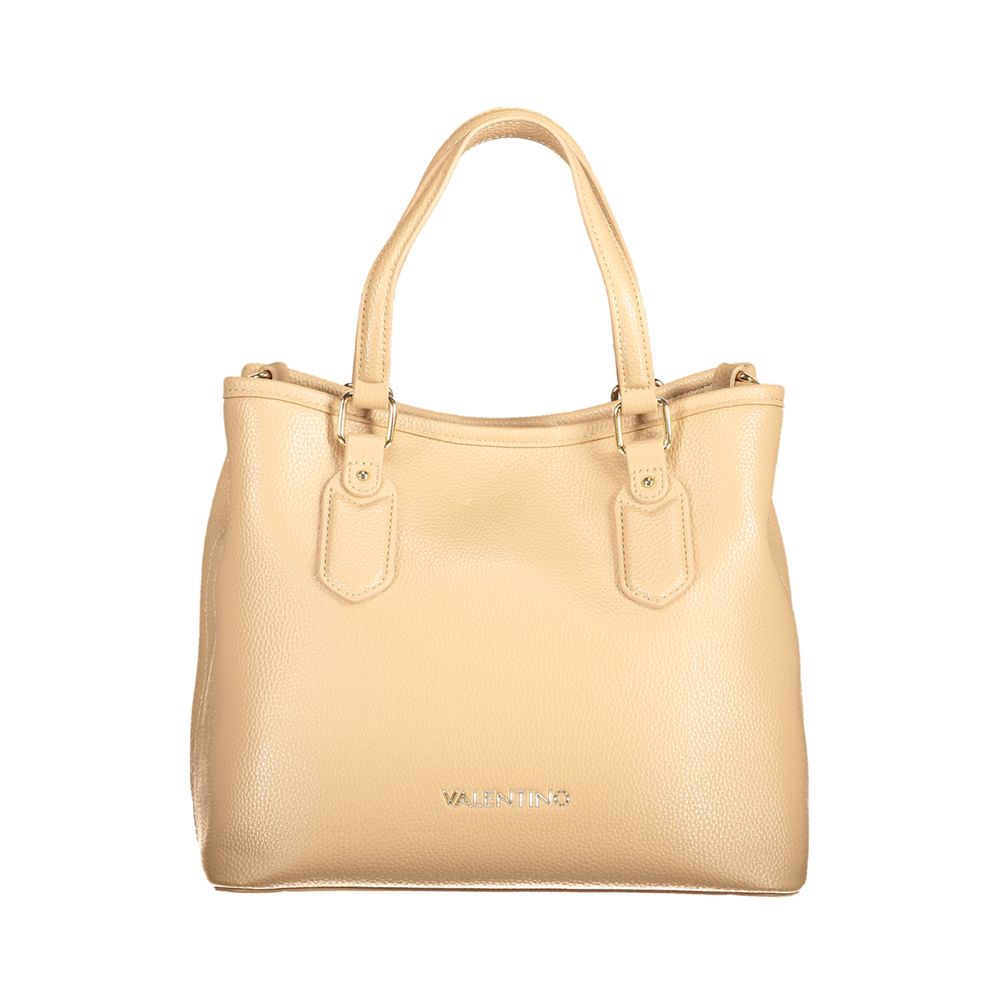 Mario Valentino Beige Polyethylene Women Handbag with handles and detachable strap.