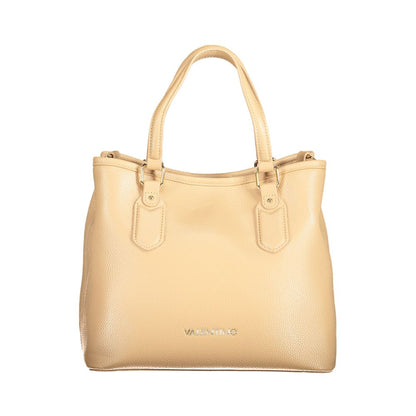 Mario Valentino Beige Polyethylene Women Handbag with handles and detachable strap.
