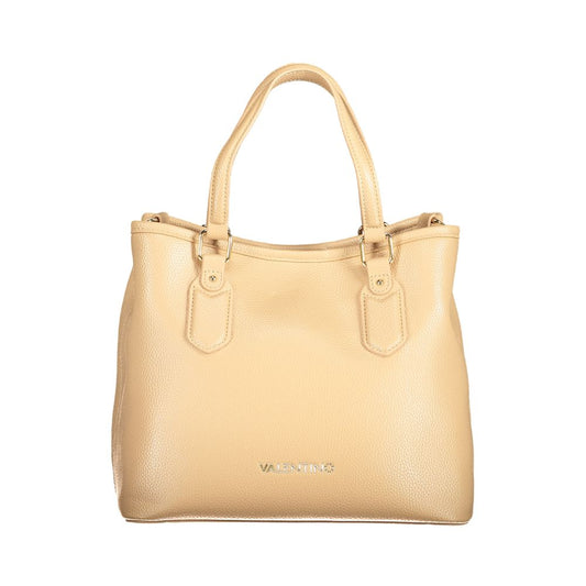 Mario Valentino Beige Polyethylene Women Handbag with handles and detachable strap.